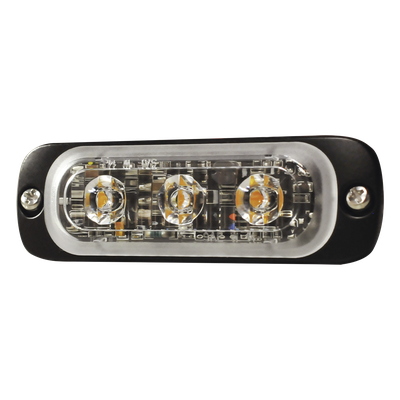 Luz Auxiliar de 3 LED, Rojo, Lente Transparente, SAE