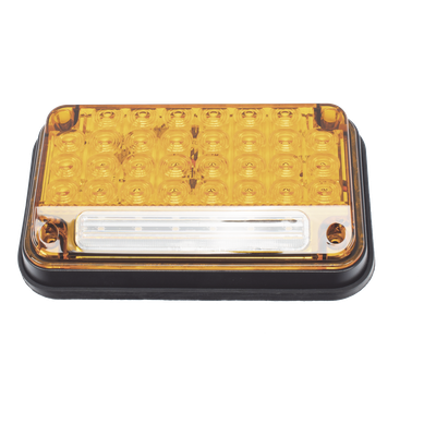 Luz de Advertencia de 7X4", Color Ambar, Con Luz de Trabajo, Ideal para Ambulancias