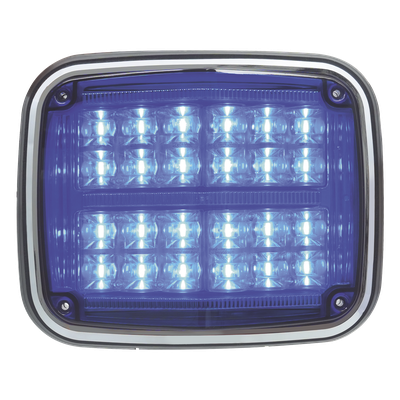 Luz de advertencia de 8 X 6", Color Azul, SAE,  IP67, Ideal para Ambulancias