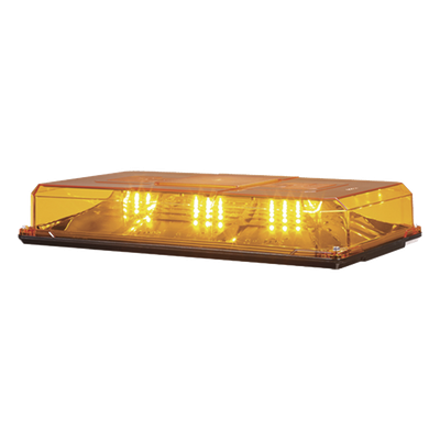 Mini barra de luces, 24 LED, 10 pulgadas, Highlighter LED, Ambar, Domo Ambar, Montaje Permanente, Ideal para Seguridad Privada