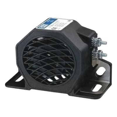 Alarma de reversa vehicular, 12-80 Vcc, 87 dBA