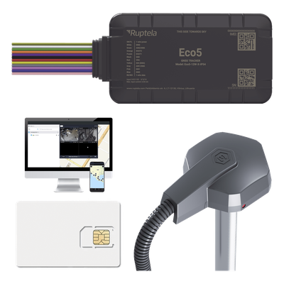 KIT Dispositivo de Rastreo Vehicular/ Sensor nivel de combustible cableado / Conectividad LTE Cat1 y LTE-M / BLE 5.0 / GNSS U-blox / Carcasa IP54 / Batería Interna de Respaldo / Detecta Interferencias / Incluye: EPCOMGPSCODE, TD6001000 y SIM500MB2Y