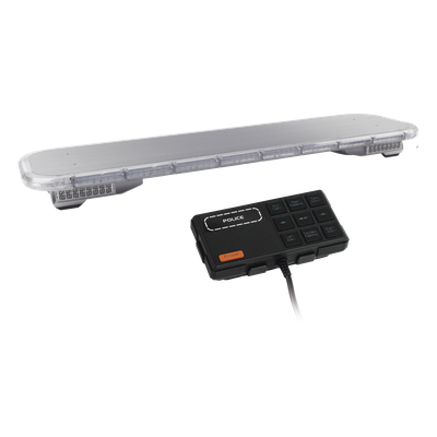 Barra de luces LED de 46" Rojo/Azul , De 132 LEDs, Sirena, Bocina y Controlador Incluido, Ideal para Equipar Unidades de Seguridad Publica