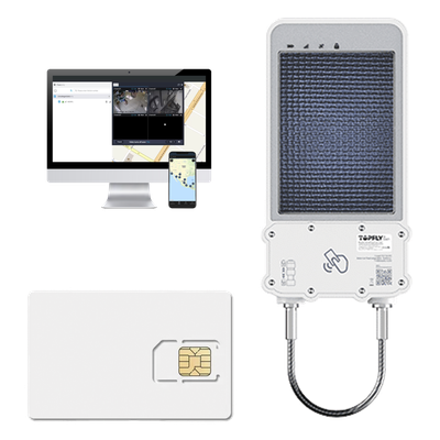 kIT Cerradura Inteligente GPS con Energía Solar / SolarGuardX 100 / Seguimiento de Activos LTE Cat-M1 / Desbloqueo por RFID BLE OTA / Impermeable IP67 / Detección de Movimiento / Batería 14400mAh / + EPCOMGPSCODE + SIM500MB2Y 