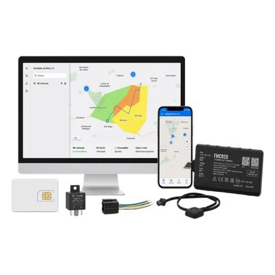 Kit Rastreador Vehicular 4G LTE CAT 1 y 2G/Bluetooth/Anualidad de SIM600MB1Y /Anualidad de EPCOMGPSCODE/ Relevador/boton SOS