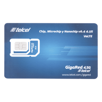 SIM TELCEL 6 GB mensual para dispositivos móviles 3G/4G (Telcel) 1 año de servicio (solo datos)
