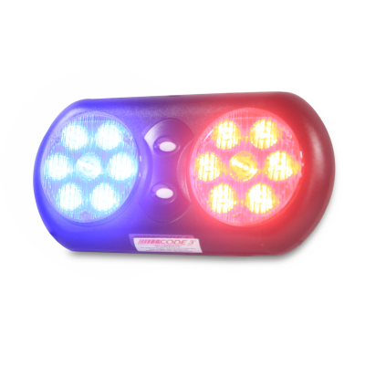 Visera Interior Rojo/Azul 11" de 14 LED con velcro para anclaje en la visera del vehículo, Lente de color