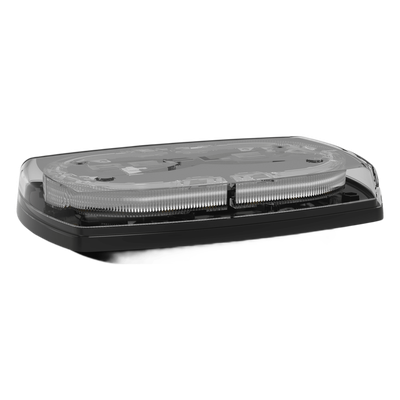 Mini torreta de 48 LED 10" Ámbar/Claro, Lente Transparente, Imán y Encendedor de Vehículo