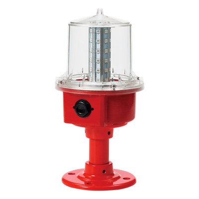 Luz de Obstrucción de Aviación LED con Tubo de Baja Intensidad Tipo A Color Rojo, 110 VCA, Protección IP66 y Grado ICAO