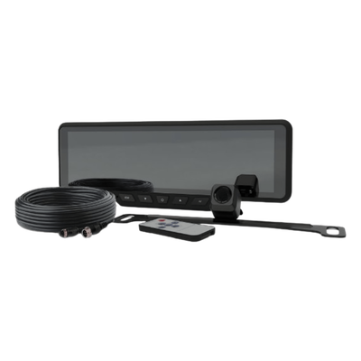 Sistema alambrico de reversa con camara y monitor de 9 pulgadas, Incluye cámara para placa de 170°