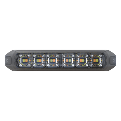 Luz Auxiliar Moldeable de 12 LED, Rojo / Azul, Lente Transparente, SAE