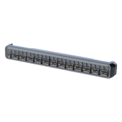 Luz Auxiliar de 45 LED, Top Rojo, Tricolor Rojo/Ambar/Blanco, 11.42", Lente Transparente, SAE