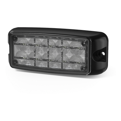 Luz de Advertencia de 5X2" 10 LED, Rojo/Azul, Bisel Negro, Lente Transparente