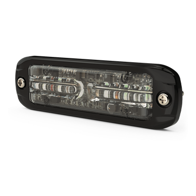 Luz Auxiliar de 18 LEDS, Tricolor Rojo/Azul/Blanco, Lente transparente, Bisel Negro
