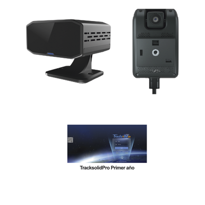 KIT Dashcam con sistema de control ADAS (asistencia de manejo) y Camara DMS con IA (JC170) / Multiples alarmas /Comunicación dos vías / ideal para flotas vehiculares / Facil instalacio / Incluye primer año TrackSolidPro