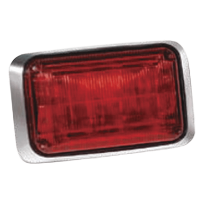 Luz de advertencia Quadraflare LED, Mica color Rojo y LED Rojo (no incluye montaje) 