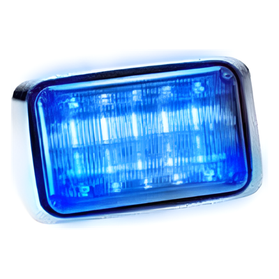 Luz de advertencia Quadraflare LED con flasher integrado y mica transparente, color azul
