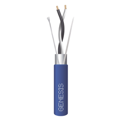 Bobina de 305 Metros (1000 Pies) / Cable 2 x 22 AWG / Color Azul / Blindado / Plenum / Trenzado para Aplicaciones de Transmisión de Datos a Alta Velocidad para Automatización, EIA-485, BACnet y Otros Sistemas de Comunicación