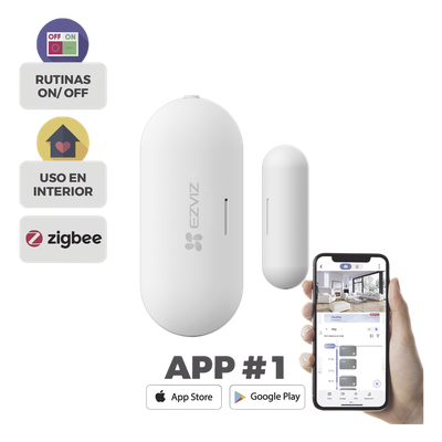 Contacto Magnético Inalambrico / Para Hub CS-A3 / Compatible con Kit de Alarmas EZVIZ CS-B1 / Uso en Interior / Protocolo Zigbee / 
