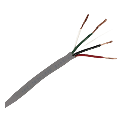 Bobina de 305 Metros (1000 Pies) / Cable de Cobre / 4 X 18 AWG / Tipo Alarmas UL / Para Interior / Color Gris / Para Aplicaciones de Alarmas de Intrusión / Interfonos / TV Porteros / y Multi-Propósito / Hecho en México