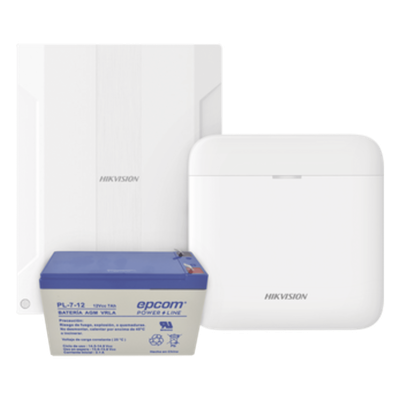 (AXPRO) KIT  de alarma AX PRO conversión de zonas cableadas a inalámbricas / Incluye: 1 Hub IP, Wifi y 3G/4G con Batería de respaldo/ 1 Expansor de 16 zonas cableadas / 1 Batería de respaldo 12Vcc a 7 Amp/ Compatible con Hik-Co