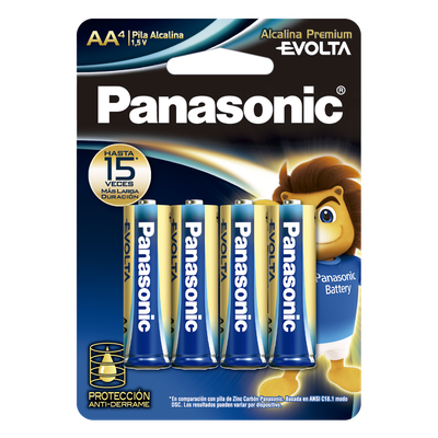 Batería Alcalina AA 1.5V EVOLTA / No recargable / Paquete 4 baterias 