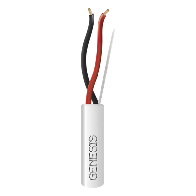 Bobina de 305 Metros (1000 Pies) de Cable / 2 x 16 AWG / Riser / Tipo CMR-CL3R / Color Blanco / Para Aplicaciones de Alarmas de Intrusión, Control de Acceso, Automatización, Interfonos y TV Porteros
