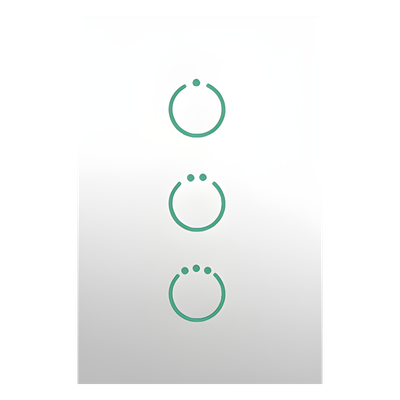 (ZWAVE) Interruptor On/Off panel táctil touch inalámbrico Zwave Plus 3 botones. Compatible con Hubitat HC8, Álula  M2M, otro 