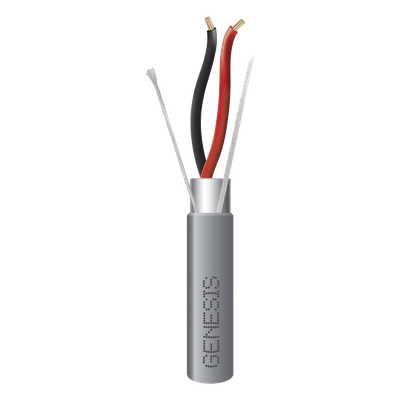 Carrete de 305 Metros (1000 Pies) de Cable / 2 x 16 AWG / Riser / Blindado / Tipo CMR-CL3R-FPLR-FT4 / Color Gris / Aplicaciones de Alarmas de Intrusión/Control de Acceso/ Automatización / Interfonos y Tv Porteros