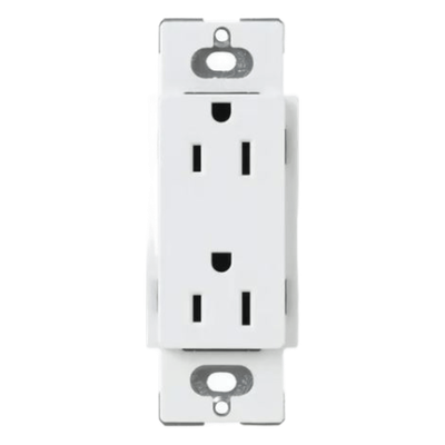 Tomacorriente dúplex Claro de 15 A, 125 V, estilo decorador de perfil delgado, color blanco