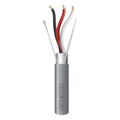 Carrete de 305 Metros (1000 Pies) de Cable / 3 x 16 AWG / Riser / Blindado / Tipo CMR-CL3R-FPLR-FT4 / Color Gris / Aplicaciones de Alarmas de Intrusión/Control de Acceso/ Automatización / Interfonos y Tv Porteros