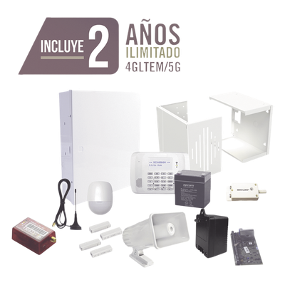 Kit de alarma VISTA-48LA con comunicador 4G LTE-M/5G, sensor PIR, sirena y 2 años de datos incluidos