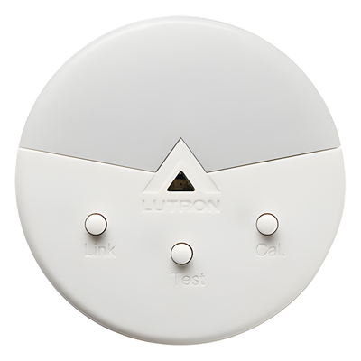 Sensor de luz natural inalámbrico Radio Powr Savr de montaje en techo, rango 0-1600 lx, batería con 10 años de vida, tecnología Clear Connect para sistemas Lutron