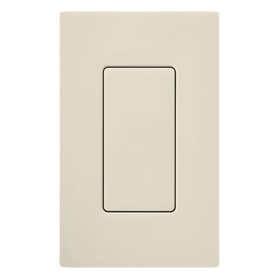 Inserto ciego para placa de pared estilo decorador, acabado brillante en color almendra claro, cubre una apertura sin usar en placas Lutron Claro