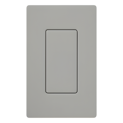 Inserto ciego para placa de pared estilo decorador, acabado brillante en color gris, cubre una apertura sin usar en placas Lutron Claro