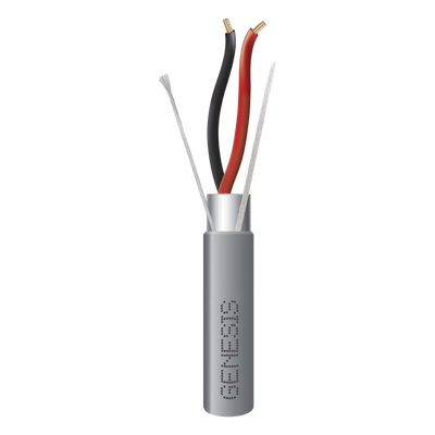 Bobina de 305 Metros (1000 Pies) / Cable 2 x 22 AWG / Color Gris / Blindado / Riser / Aplicaciones de Audio Control de Acceso y Automatización