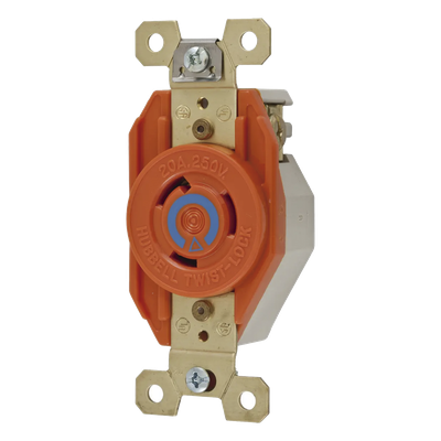 Receptáculo Sencillo de Media Vuelta / 20 A 250 V CA / 2 Polos 3 Hilos / Nema L6-20R