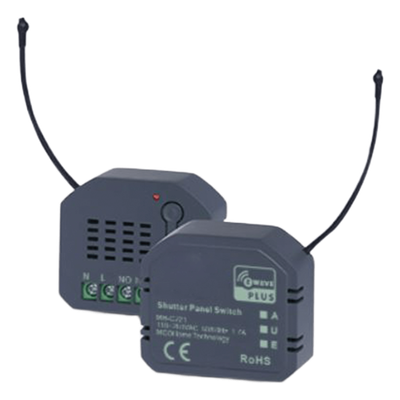 (ZWAVE) Micro modulo On/Off Shutter, ideal para garage o motores de persianas.