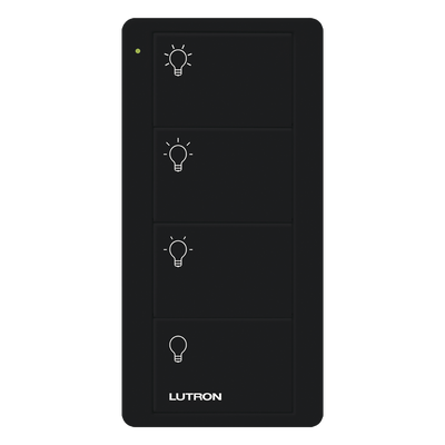 Control Pico inalámbrico de 4 botones para escenas de iluminación (3 escenas y apagado), color negro, empaque PRO para Caseta Wireless