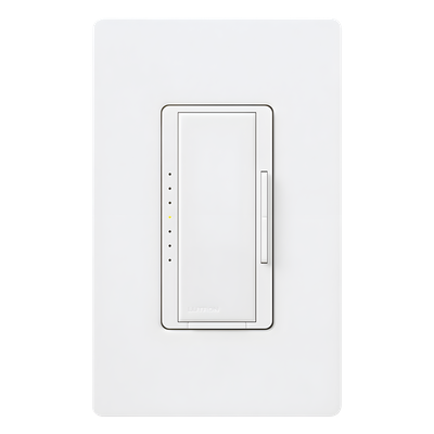 Atenuador de pared Maestro C·L para focos LED y CFL regulables, 150 W LED/CFL o 600 W incandescente/halógeno, unipolar, 3 vías o multilocalización, color Snow