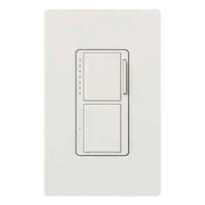 Atenuador e interruptor doble Maestro en un solo espacio de pared, canal atenuador de 300 W incandescente/halógeno y canal interruptor de 2.5 A para luz o ventilador, 120 V