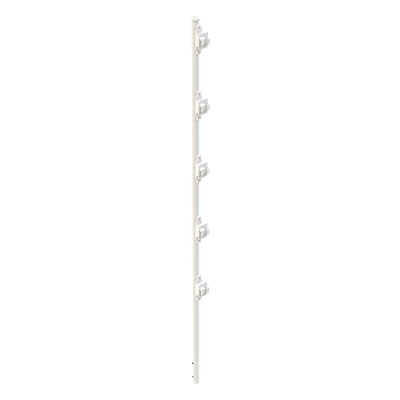 Poste con 5 Aisladores de PASO  para Cerca Electrificada. Tubo Galvanizado de 1.2m, cal. 18 de 1" Diam. + Pintura Blanca Aplicación en Polvo.