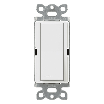 Apagador de pared Claro de 3 vías tipo paleta, 15 A, 120/277 V, para cargas generales de iluminación y motores, color blanco brillante