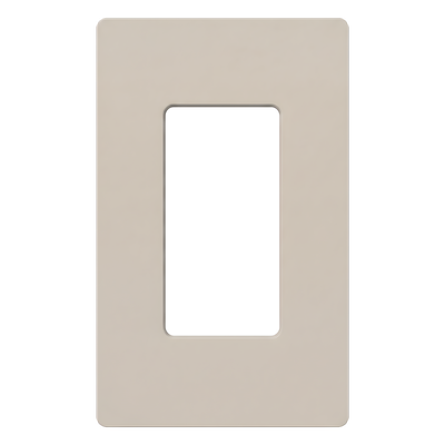Placa de pared de 1 espacio sin tornillos visibles, acabado satinado Palladium, para atenuadores y controles Lutron estilo Designer como Maestro, Diva y control Pico