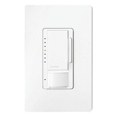 Atenuador de pared con sensor de ocupación y vacancia Maestro, 120 V, 600 W incandescente/halógeno y 150 W LED/CFL regulables, unipolar o multilocalización, blanco