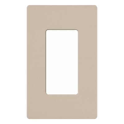 Placa de pared de 1 espacio sin tornillos visibles, acabado satinado color taupe, para atenuadores, apagadores y controles Lutron de estilo Designer