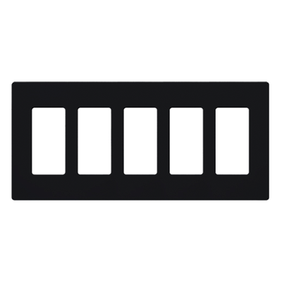 Placa de pared de 5 espacios para atenuadores e interruptores Lutron, línea Designer Satin Colors