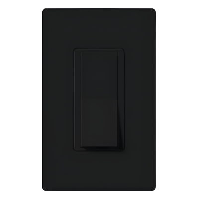 Apagador de paleta Claro de 3 vías, 15 A, 120/277 V, controla una luz o ventilador desde dos puntos, para todo tipo de cargas de iluminación y motores, color negro brillante