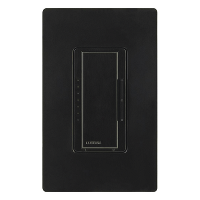 Atenuador de pared Maestro C•L para LED y CFL regulables de hasta 150 W o incandescente/halógeno de 600 W, 120 V, unipolar, 3 vías o multilocalización, color negro