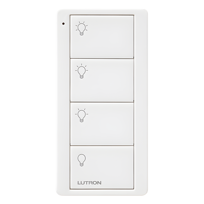 Control Pico inalámbrico de 4 botones para activar 3 escenas y apagado, con batería CR2032 de 10 años, compatible con Caséta Wireless, RadioRA 2, RA2 Select, RadioRA 3 y HomeWorks